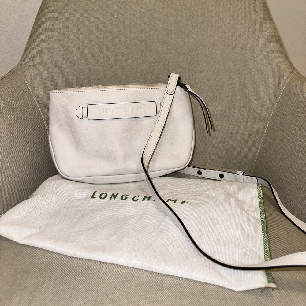 White longchamp crossbody purse